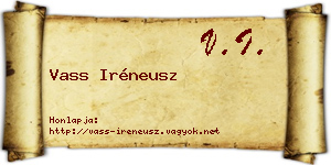 Vass Iréneusz névjegykártya